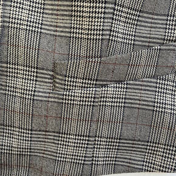 New York & Co Sz 10 Vtg Glen Plaid Twill Fitted Vest Button Front Classic Dressy - Picture 13 of 16